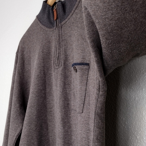 Ted Baker London Men's Brown Cotton Quarter Zip-Up Long Sleeve Sweater Sz XL - Picture 10 of 13